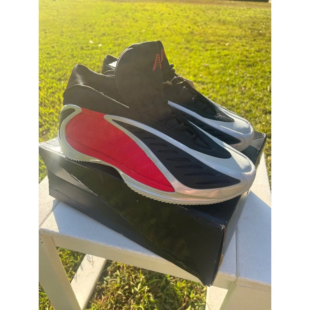 Adidas Anthony Edwards 2 Basketball Shoes Black Red Silver AI09497 Mens 10.5